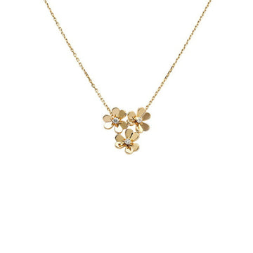 VAN CLEEF & ARPELS 3 Flower Frivole YG Yellow Gold Necklace