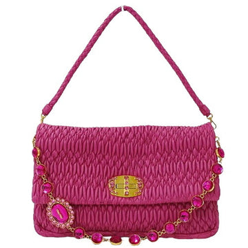 MIU MIUMIU Bag Women's Shoulder Clutch 2way 3way Matelasse Nappa Crystal Leather Pink RP0169 Bijou