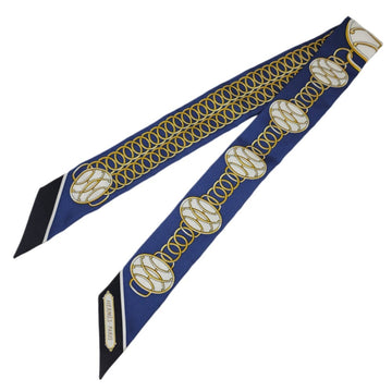 HERMES Twilly LIFT PROFILE lift profile scarf marine blue gold collar bag charm accessories silk women's men's unisex