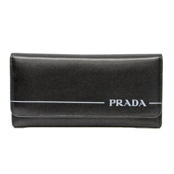 PRADA Men,Women Leather Long Wallet [bi-fold] Black,Blue