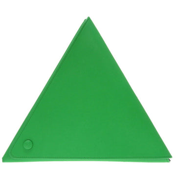 BOTTEGA VENETA Triangle Leather Green Clutch Bag