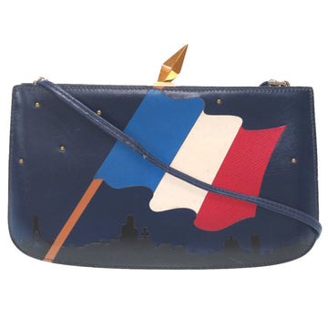 Hermes Sac Amarys Box Calf Blue French Flag Vintage Shoulder Bag