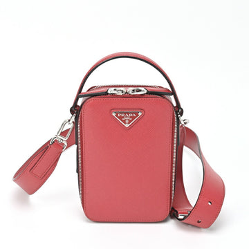 PRADA Brick Saffiano Leather Bag Shoulder Bag/Pouch 2VH067 Red E-154153