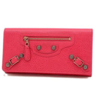 Balenciaga Giant Money Bifold Long Wallet Leather Red 233599