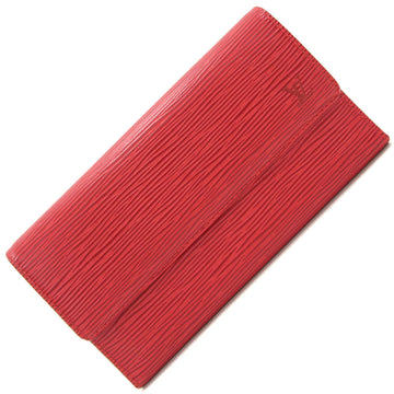 Louis Vuitton Tri-Fold Wallet Epi Porto Tresor International M63387 Castilean Red Ladies