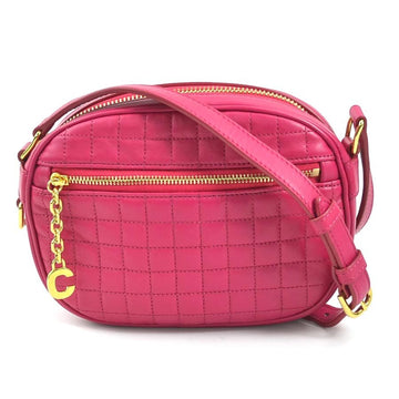 CELINE Crossbody Shoulder Bag C Charm Leather Pink Ladies