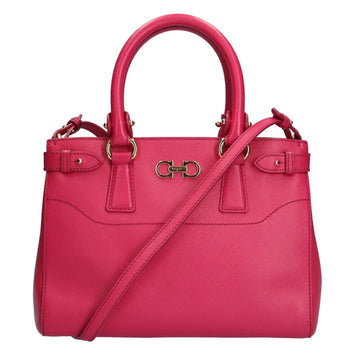 Salvatore Ferragamo shoulder bag leather pink ladies