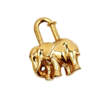 HERMES Elephant Cadena Charm Women's Gold Bag Key Holder