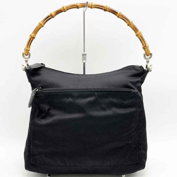 GUCCI Bamboo Shoulder Bag Old Black Nylon Ladies Fashion 000 2058 ITD31GTOQW