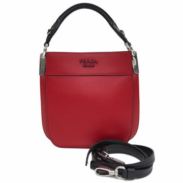 Prada Magit Handbag Red 1BC082 2WAY Shoulder Bag Leather