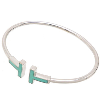 TIFFANY Turquoise T Wire Women's Bracelet 750 White Gold