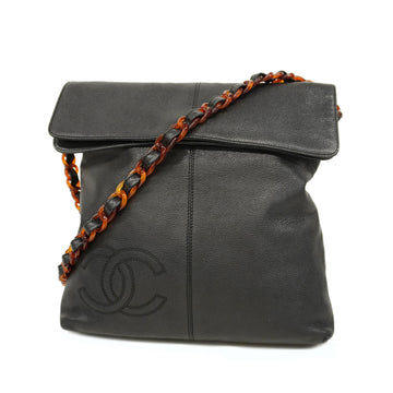 CHANELAuth  Shoulder Bag Women's Leather Shoulder Bag Black