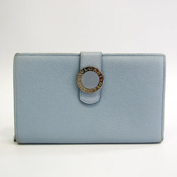 BVLGARI Corole AB EBEA Unisex Leather Long Wallet [bi-fold] Light Blue