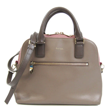PAUL SMITH Women's Leather Handbag,Shoulder Bag Grayish,Pink