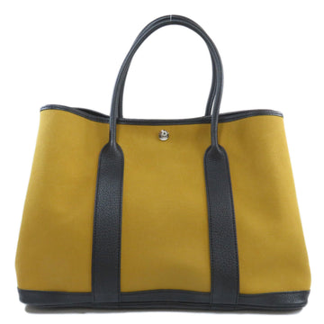 HERMES Garden PM Yellow Tote Bag Toile Officie Women's