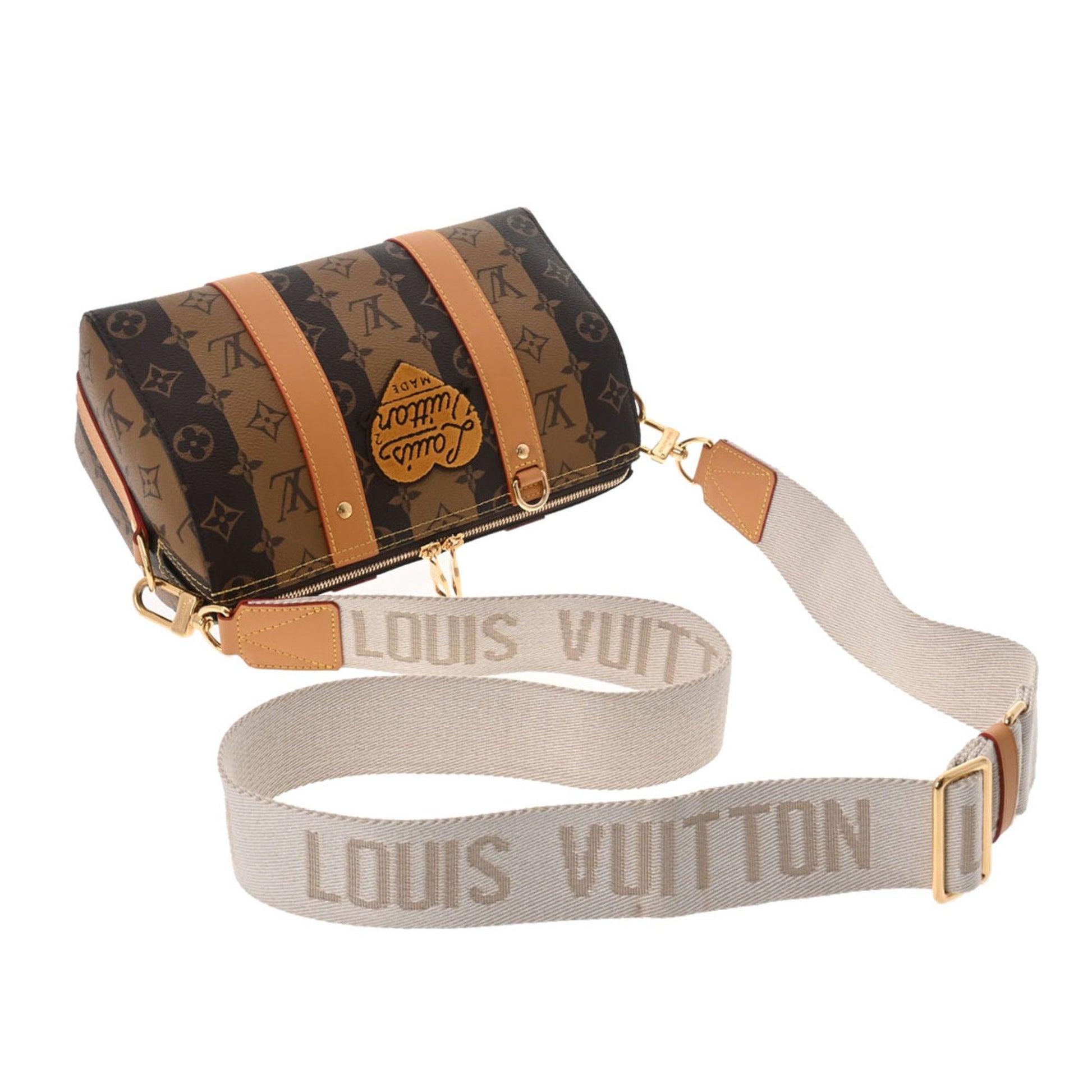 Louis Vuitton City Keepall Nigo Reverse Stripe Shoulder Bag Brown