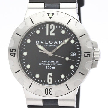 BVLGARIPolished  Diagono Scuba Steel Rubber Automatic Mens Watch SD38S BF556581