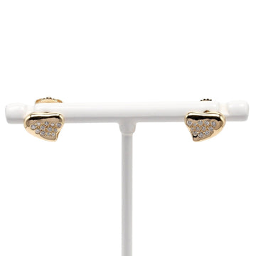 TIFFANY&Co. Full Heart Earrings K18 YG Yellow Gold Pave Diamond Approx. 2.54g