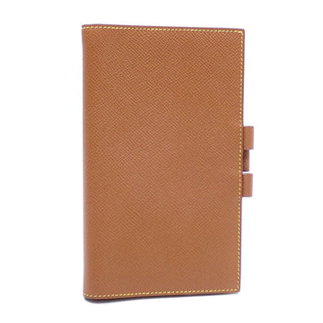 HERMES Agenda Vision Notebook Cover Women's Brown Yellow Leather C Stamp Made Around 1999