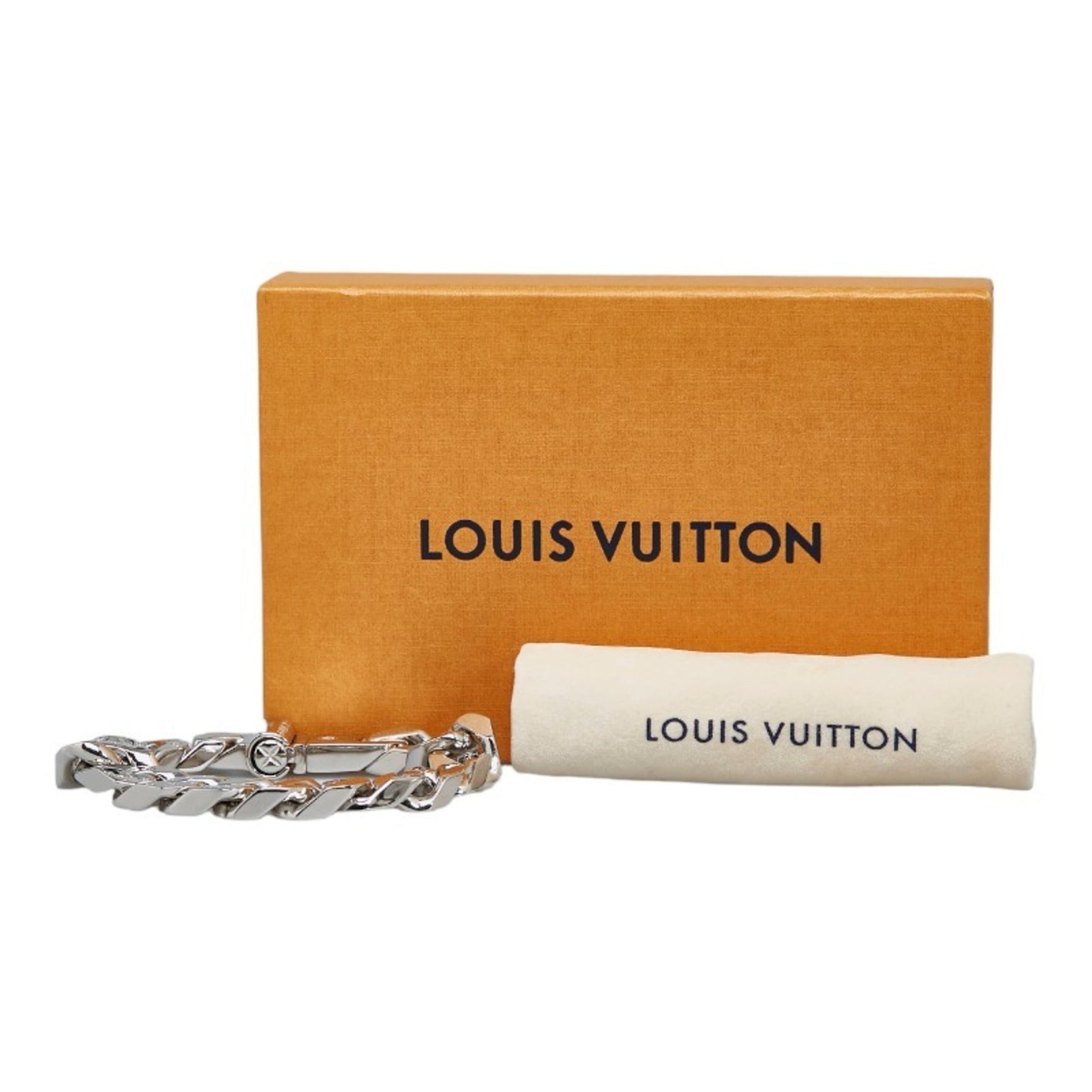 Louis Vuitton Monogram Chain Link Bracelet M68273 Silvery Metal ref.996306  - Joli Closet