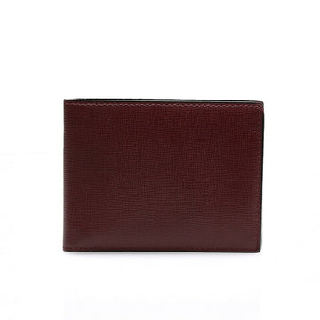 VALEXTRA Bifold Wallet Red Leather Mens