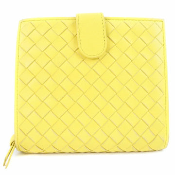 Bottega Veneta Intrecciato 114073 Calf Yellow Women's Bifold Wallet