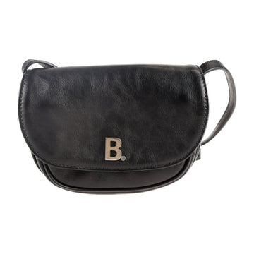 BALENCIAGA shoulder bag 580031 leather black B logo pochette