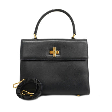 CELINEAuth  2way Bag Cabas Mall Women's Leather Handbag,Shoulder Bag Black