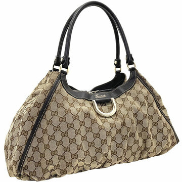 Gucci Tote Bag Abbey GG Canvas Leather Beige Dark Brown 189835 GUCCI Handbag Shoulder Back