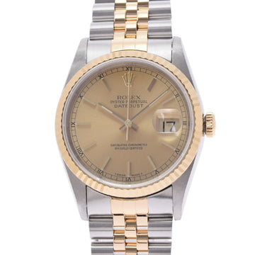 Rolex Datejust 16233 men's YG/SS watch automatic winding champagne dial