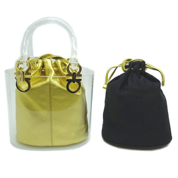 Salvatore Ferragamo Gancini Limited to 100 Ladies Handbag AU-21 5261 Plastic Gold/Black