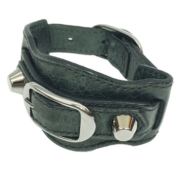 BALENCIAGA Classic Stud Bracelet 225277 Leather Moss Green Men's Women's Unisex