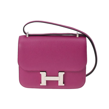 Hermes Constance 18 Rose Purple Palladium Metal Fittings C Engraved (around 2018) Women's Vaux Epson Shoulder Bag