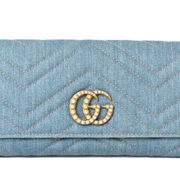 GUCCI Wallet  Long Continental GG MARMONT Marmont Chevron Quilted Leather 443436