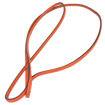 HERMES Raniere choker necklace bracelet leather strap orange aq9360