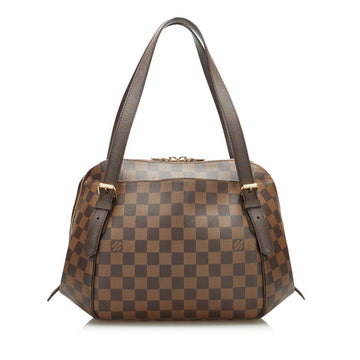 LOUIS VUITTON Damier Belem MM Handbag Shoulder Bag N51174 Brown PVC Leather Women's