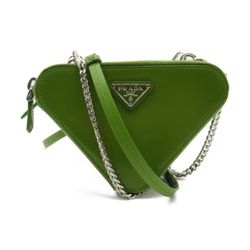 PRADA Shoulder pouch Green leather Brushed leather 1NR015ZO6F0613