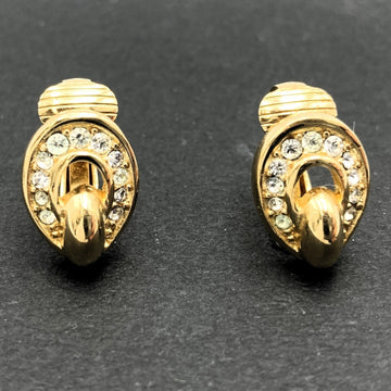 CHRISTIAN DIOR Earrings Rhinestone Gold Color Women's ITKJD224I2YS
