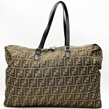 FENDI Zucca Boston Bag Shoulder Travel Brown Nylon Ladies Men's Fashion 7VS017