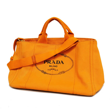 Prada Canapa 2WAY Bag Women's Canvas Handbag,Shoulder Bag Orange
