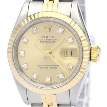 ROLEXPolished  Datejust 69173G R Serial Diamond 18K Gold Steel Watch BF560276