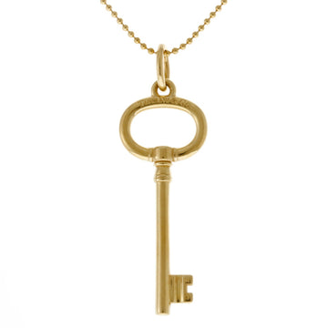 TIFFANY&Co. Oval Key Necklace 18K K18 Yellow Gold Women's