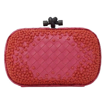 BOTTEGA VENETA Bag Women's Clutch Second Intrecciato Knot Leather Pink 113085