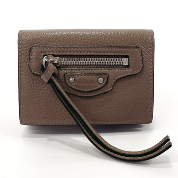 BALENCIAGA Neo Classic Mini Trifold Wallet Leather  640107 Women's Brown