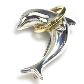 TIFFANY&Co. Brooch Dolphin Silver 925/750 Silver/Gold Ladies