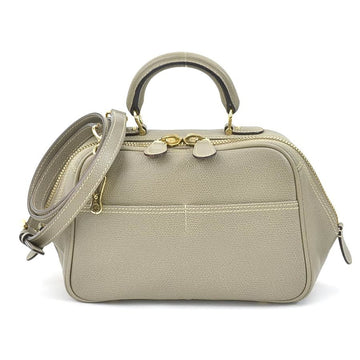 VALEXTRA Handbag Crossbody Shoulder Bag Serie Esse Mini Leather Greige Unisex