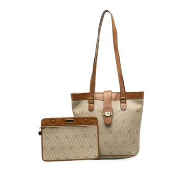 CHRISTIAN DIOR Dior Honeycomb Handbag Shoulder Bag Beige Brown PVC Leather Women's