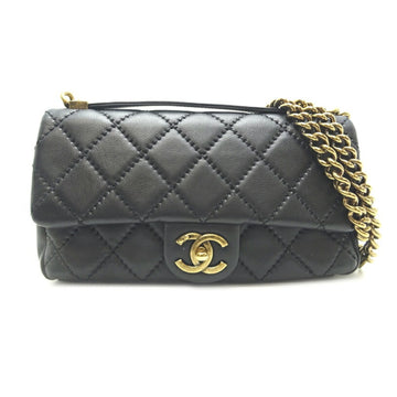 Chanel Wild Stitch Matelasse 2Way Bag Women's Shoulder Leather Black x