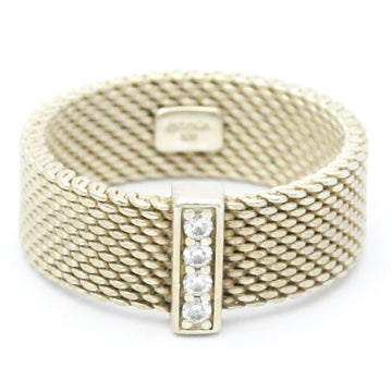 TIFFANY Somerset Mesh Ring Silver 925 Fashion Diamond Band Ring Silver