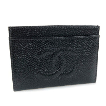 Chanel Card Case Coco Mark Caviar Skin Black Ladies CHANEL